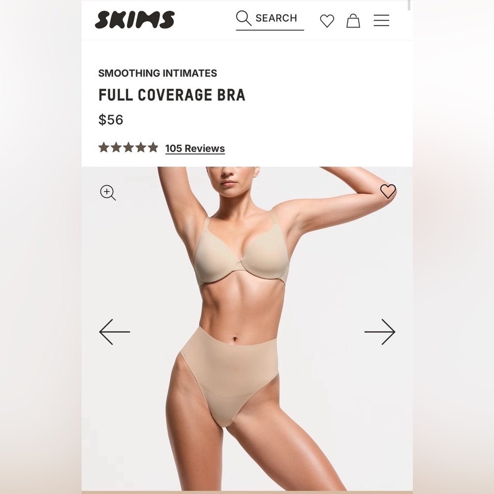 [Skims] NWT Smoothing Full Coverage Lightly Lined Bra